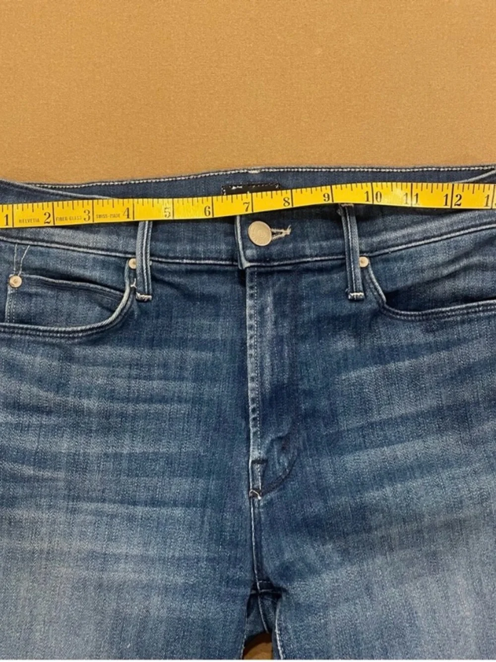 MOTHER Denim jeans mid rise dazzler crop fray squeeze it size 27 - Picture 9 of 12